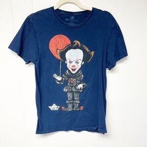 it Stephen King Pennywise Graphic Navy Short Sleeve Tee Small